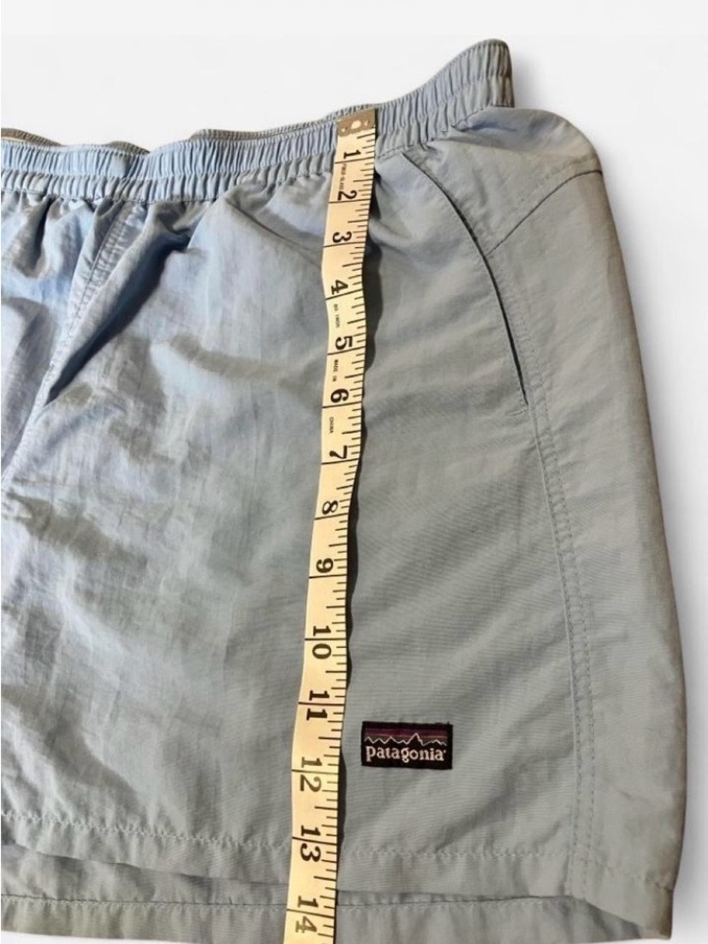 Patagonia Baggies Women’s Baby Blue Elastic Waist Shorts Size Large - Picture 4 of 6